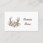 hertenantler, bloemen visitekaartje (Voorkant)