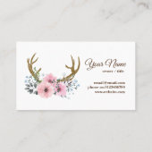 hertenantler, bloemen visitekaartje (Achterkant)