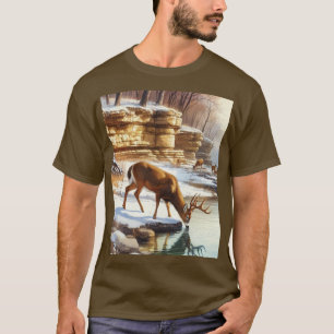 Hertenbok in winter wilde dieren  t-shirt