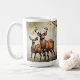 Hertenfamilie in bosvlakte-wildlife koffiemok