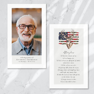 Hertenfoto begrafenis gunst Memorial Kaart