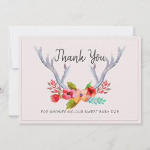 Hertengewei Bloemendek Hinde Baby Shower Bedankkaa Bedankkaart