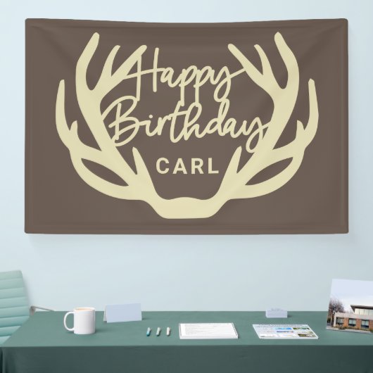 Hertengewei Happy Birthday custom Spandoek (Beurs)