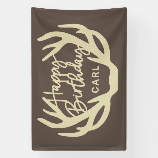 Hertengewei Happy Birthday custom Spandoek (Verticaal)
