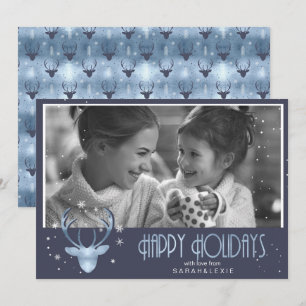Hertengewei Pijlen Kerst Foto V2 Blauw ID861 Kaart