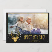 Hertengewei Pijlen Kerst Foto V2 Goud ID861 Kaart (Voorkant)