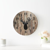 Hertengewei rustieke houten decor grote klok (Huis)