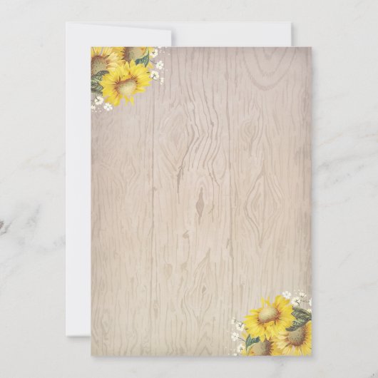 Hertengeweien en zonnebloemen rustieke verjaardags kaart (Achterkant)