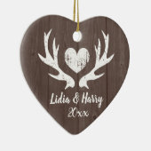  hertengeweien Houthart 1ste Christmast Keramisch Ornament (Rechts)