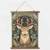 Hertengezicht in bloemenontwerp hangend wandkleed (Voorkant)