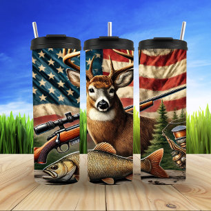 Hertenjacht in de patriottische wildernis thermosbeker