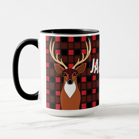 Hertenjager Antlers Plaid gepersonaliseerd Mok (Links)