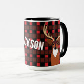 Hertenjager Antlers Plaid gepersonaliseerd Mok (Voorkant rechts)