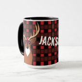 Hertenjager Antlers Plaid gepersonaliseerd Mok (Voorkant links)