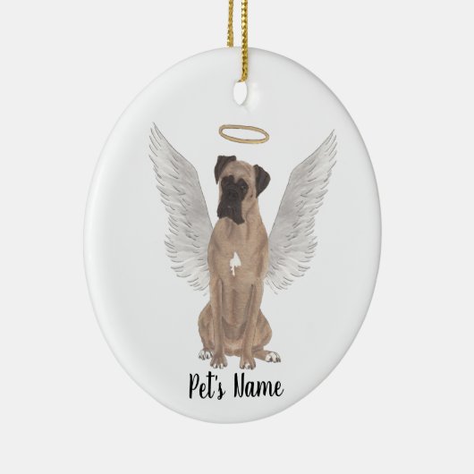 Hertenkleurige gemaskerde Boxer-herdenkings- troos Keramisch Ornament (Rechts)