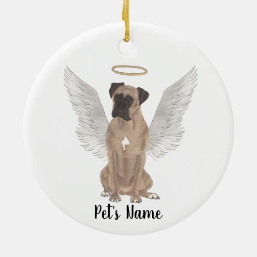 Hertenkleurige gemaskerde Boxer-herdenkings- troos Keramisch Ornament (Achterkant)