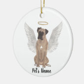 Hertenkleurige Gemaskerde Boxer Sympathie Herdenki Keramisch Ornament (Links)