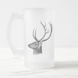 Hertenkop Silhouet Matglas Bierpul