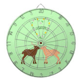 Hertenkoppel en madeliefjeshart op maat gemaakt dartbord (Voorkant)