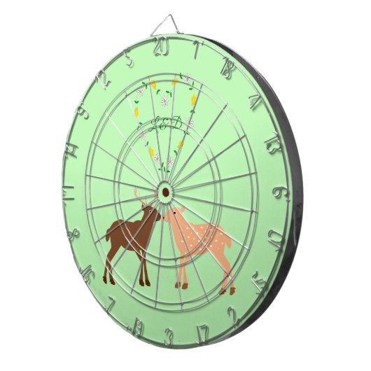 Hertenkoppel en madeliefjeshart op maat gemaakt dartbord (Voorkant Rechts)