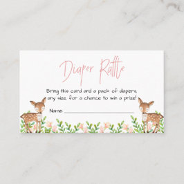 Hertenluier Raffle Kaart invoegen, roze bloemen Visitekaartje