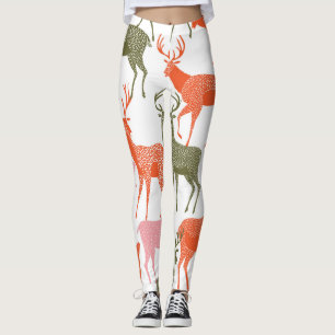 Hertenmotief: Decoratief naadloos patroon Leggings