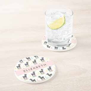 Hertenpatroon, Baby Herten, Boho, Bloemen, Jouw na Zandsteen Onderzetter