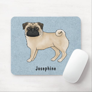 Hertenpoedel Cute Cartoon Hond Met Aangepaste Naam Muismat