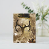 hertenschedel ornament witte kerstboom briefkaart (Staand voorkant)