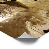 hertenschedel ornament witte kerstboom poster (Hoek)