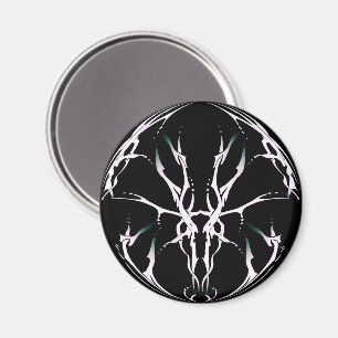 Hertenschedel Tribal Design voor herten jagers wit Magneet