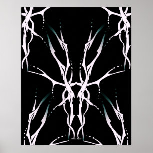 Hertenschedel Tribal Design voor herten jagers wit Poster