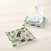 hertenschildpad glazen onderzetter (Schuin)