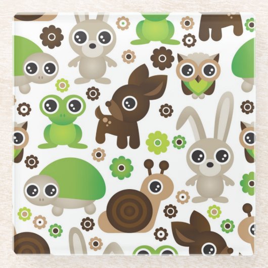 hertenschildpad glazen onderzetter (Voorkant)