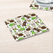 hertenschildpad vierkante kartonnen onderzetter (Schuin)