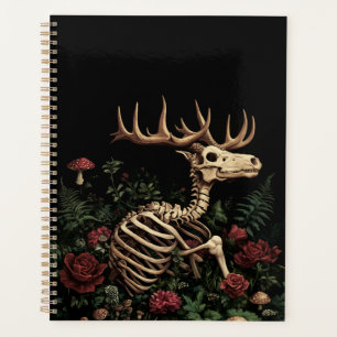 Hertenskelet mystieke gotische bloem planner