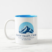 Hertenvallei Utah Wasatch skigebied souvenir Tweekleurige Koffiemok (Links)