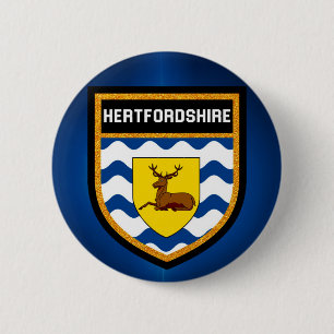 Hertfordshire Flag Ronde Button 5,7 Cm