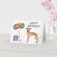 Hertkleurige Italiaanse Windhond Cartoon Hond Gefe