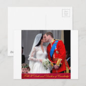 Hertog en hertogin van Cambridge Royal Wedding Briefkaart (Voorkant / Achterkant)