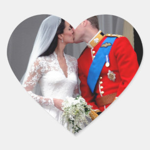 Hertog en hertogin van Cambridge Royal Wedding Hart Sticker