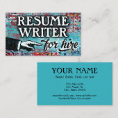 Hervat schrijver voor hire Visitekaartjes - blauw  (Voorkant / Achterkant)