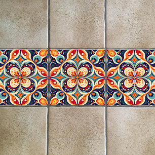 Hervatte Mexicaanse volkskunst bloemmotief Tegeltje