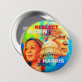 Herverkiest Biden Harris 2024 Ronde Button 7,6 Cm (Voorkant /achterkant)