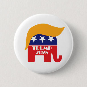 Herverkiezing President Trump 2028 3e termijn Ronde Button 5,7 Cm