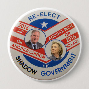 Herverkiezing van de schaduwregering ronde button 4,0 cm
