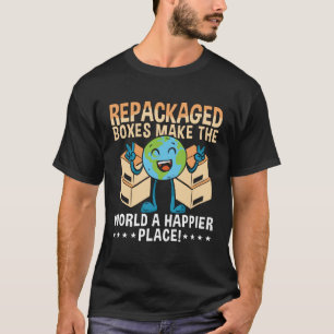 Herverpakte dozen maken de Dag van de Aarde van de T-shirt