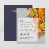 Hervest Daisies Bladeren Oranje Budget Bruiloft (Voorkant / Achterkant)