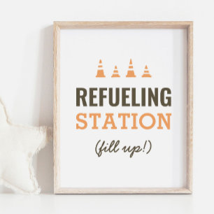 Hervulstation Birthday Party Snack Table Sign Poster
