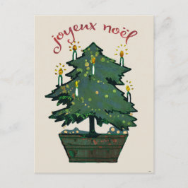 Herwerkte kerstboom met Vintage - Joyeux Noel Briefkaart